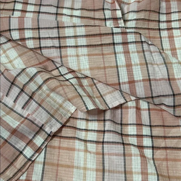 Madewell Park Popover Plaid Short Sleeve Shirt Size Medium Cotton Blend Office - Picture 13 of 13